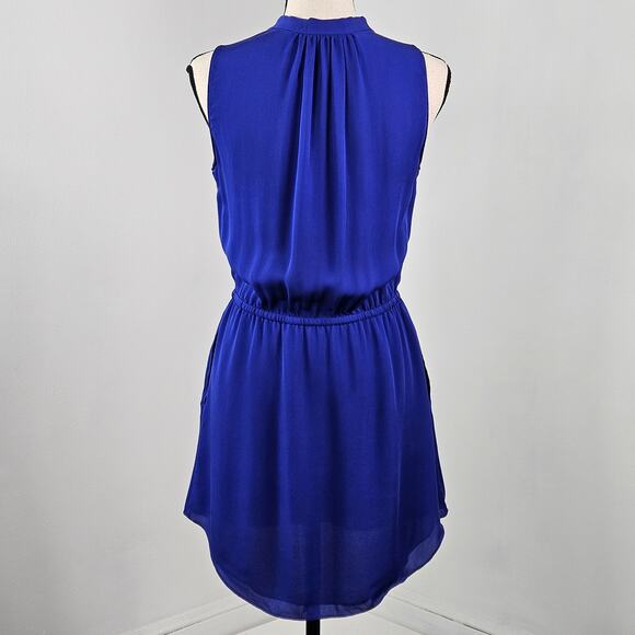 Aritzia Babaton Blue Silk Mini Dress Sleeveless With Pockets | Women's Small - Picture 3 of 16